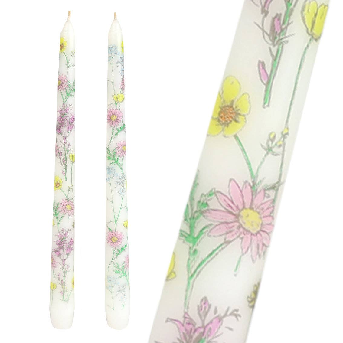 Talking Tables Floral Dinner Candles | Wildflower Taper Candles