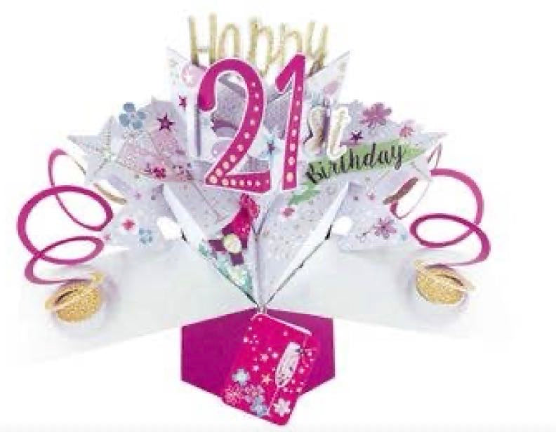 21st Birthday Bubbly - Pop-Up Greeting Cards - Second Nature