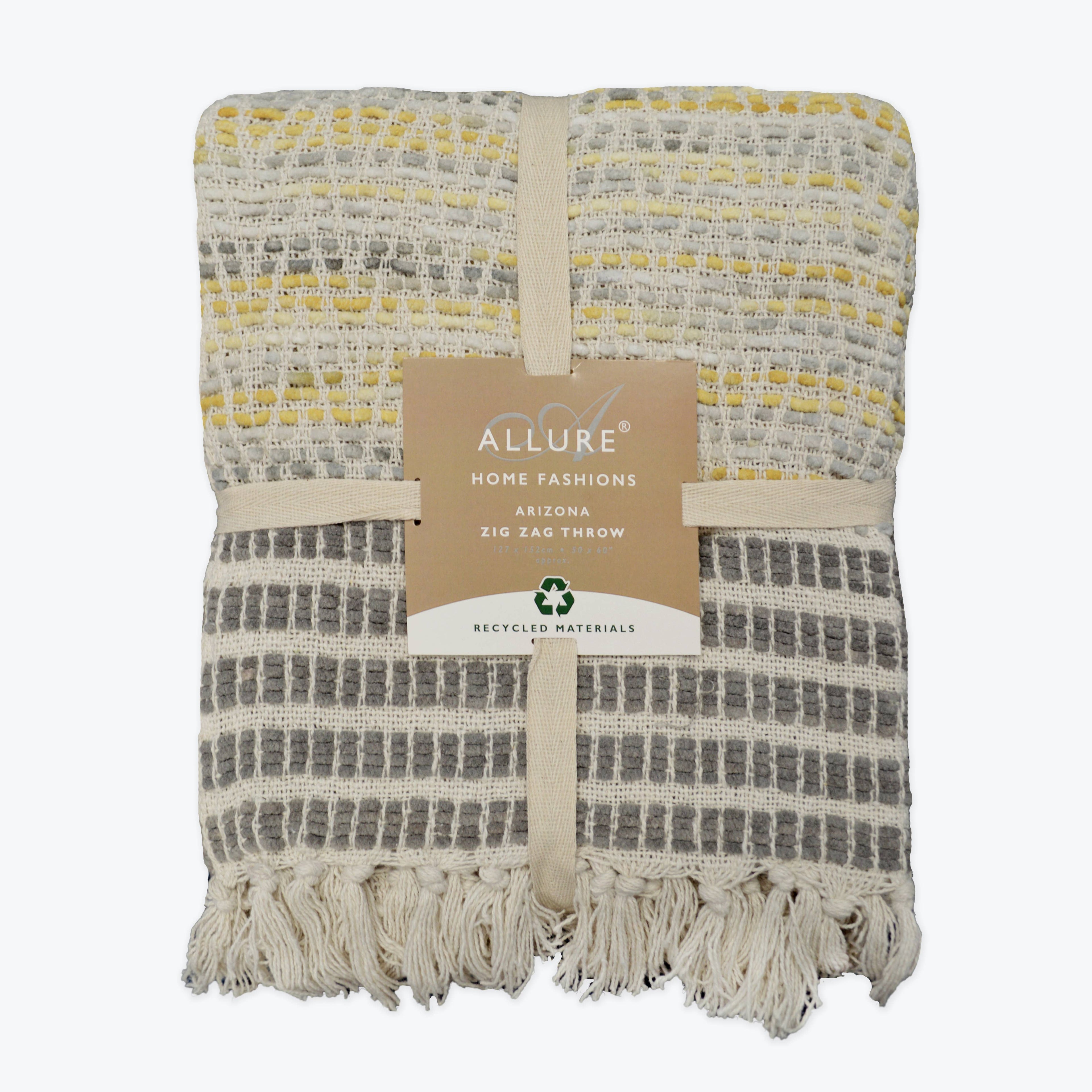 Arizona Zig Zag Heavyweight Herringbone Throw Blankets