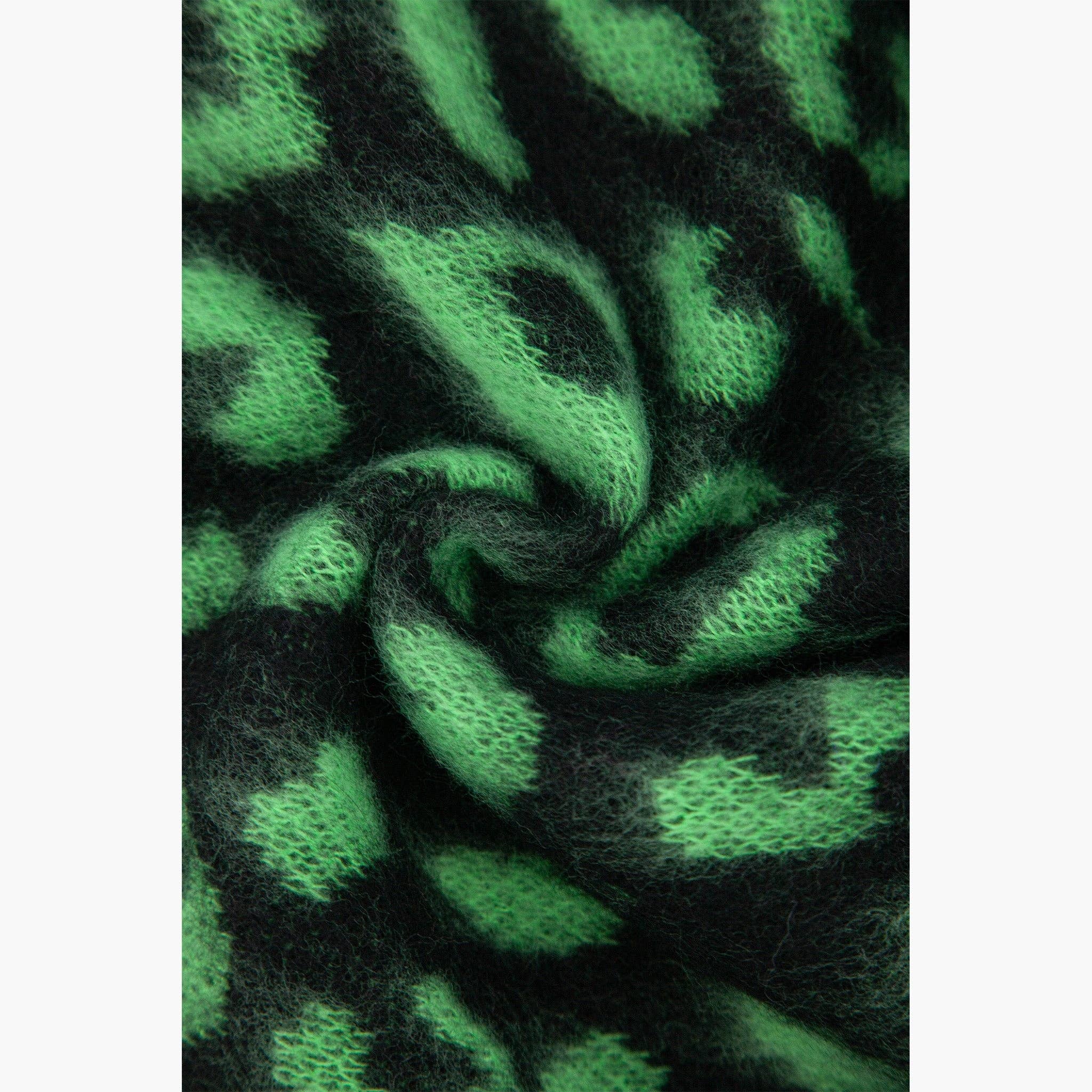 Black/Lime Leopard Heavyweight Scarf