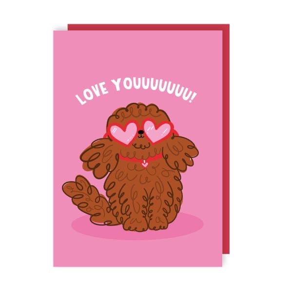Love You Dog Valentine's/Anniversary Card-Lucy Maggie Designs