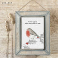 Robins appear when loved ones are near wooden hanging picture by east of India