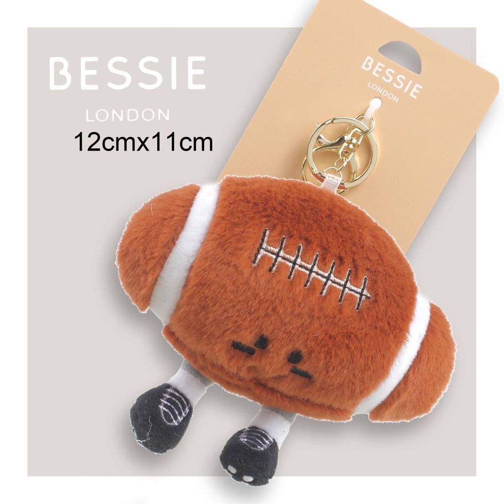 Bessie London American Football Plush Keyring | Cute Bag Charm