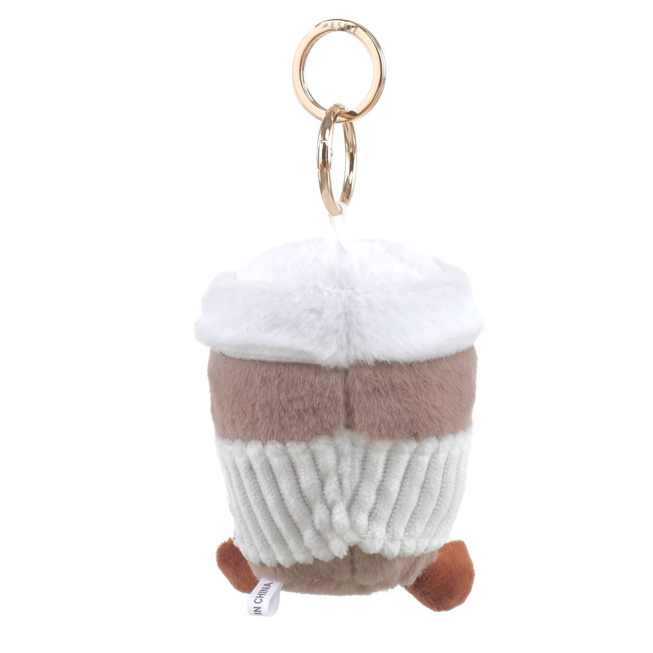 Bessie London Coffee Cup Plush Keyring | Cute Bag Charm