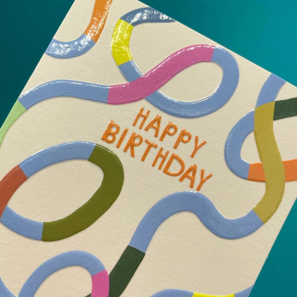 Happy Birthday squiggles card