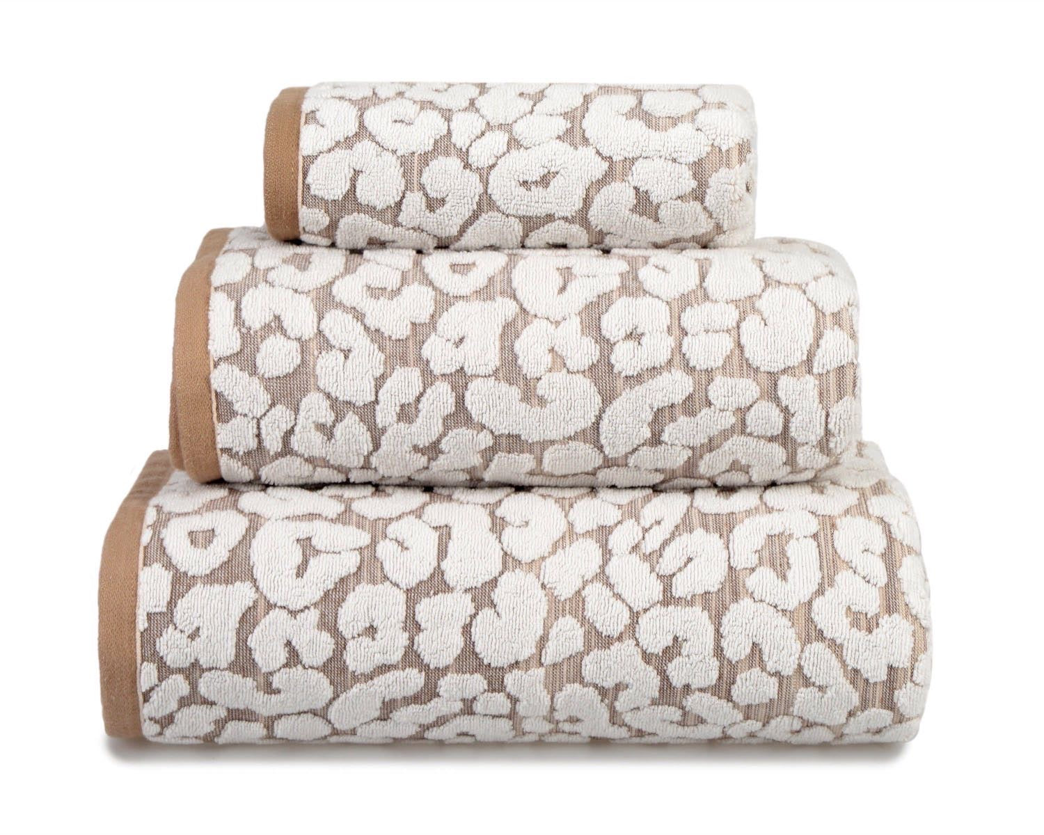 Luxury Jacquard Leopard Bath Towels Various Sizes - 100% Cotton