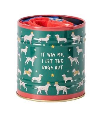 Storage Tin & Sock Set - Dogs