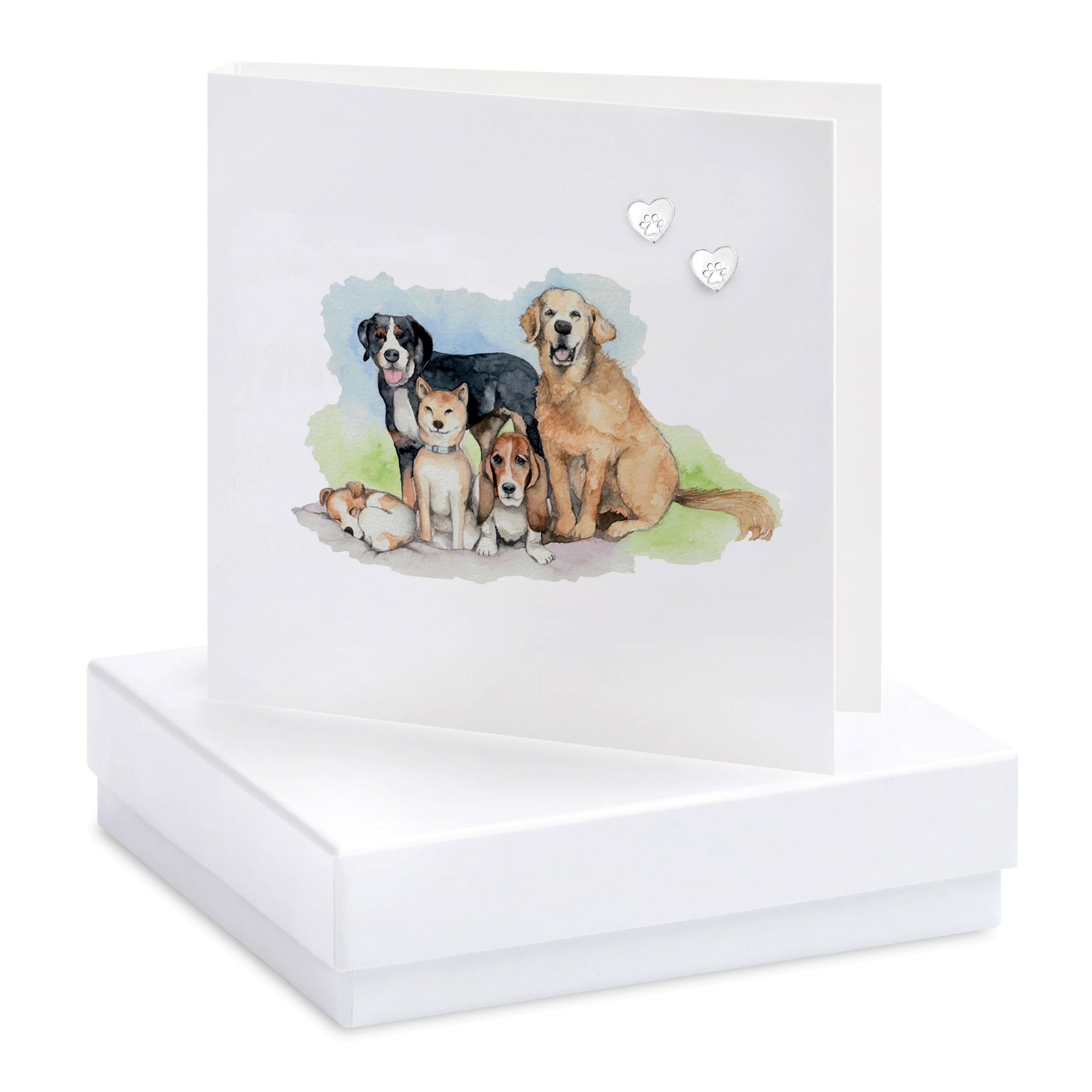 Sterling Silver Dog Earrings – Paw Stud Earrings Gift for Dog Lovers | 925 Silver Jewellery
