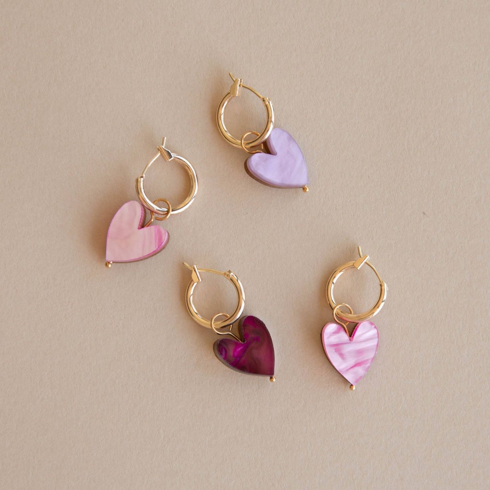 Love Grows Here Gold Heart Hoops Earrings- Pepper You