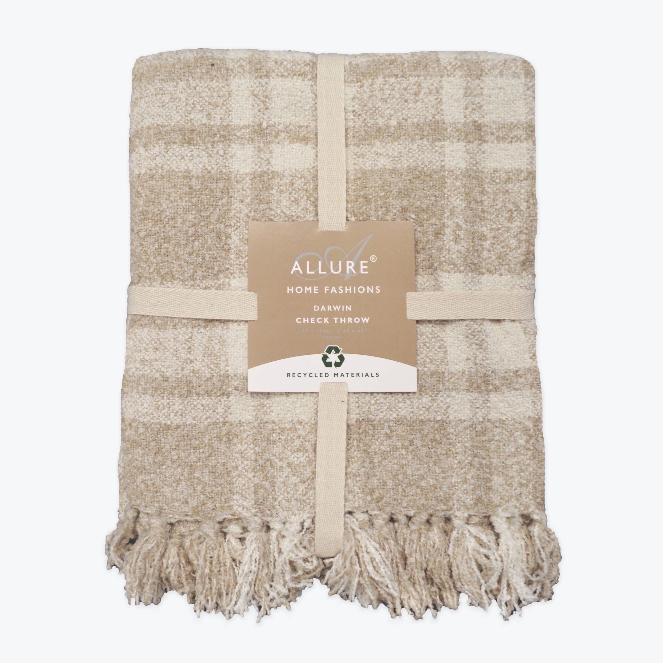 Darwin Chenille Checked Tartan Throw Blanket - 100% Recycled