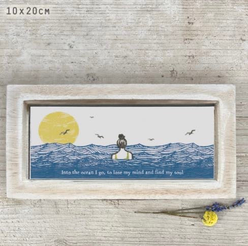 Sea Swimming Long Wooden Box Frame - East of India