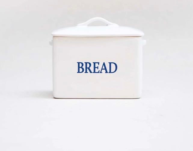 Cowfield Design Mini White Ceramic Bread Bin | Small Kitchen Storage with Lid