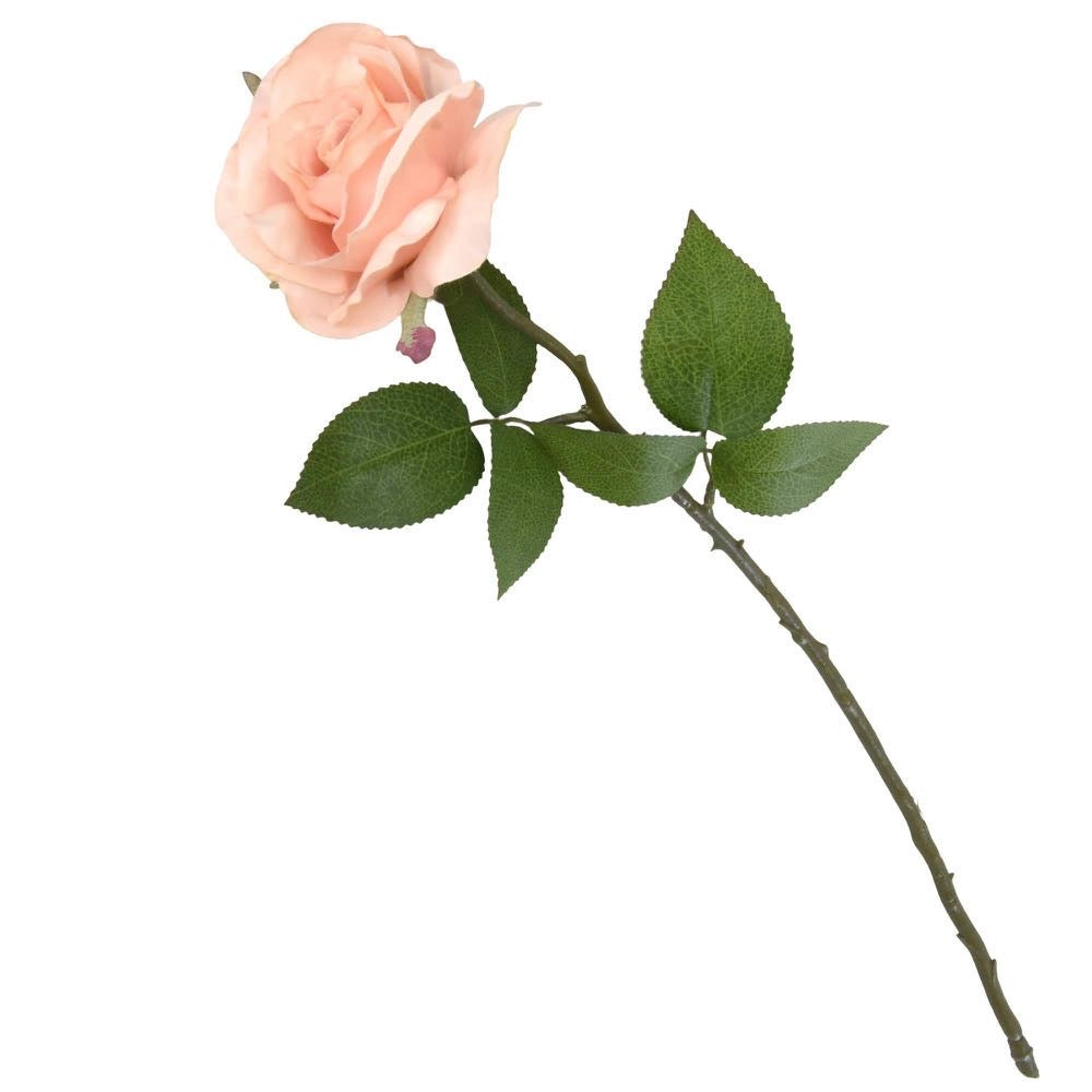 Artificial Open Rose Light Peach 54 cm Tall