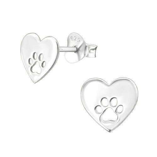 Sterling Silver Dog Earrings – Paw Stud Earrings Gift for Dog Lovers | 925 Silver Jewellery