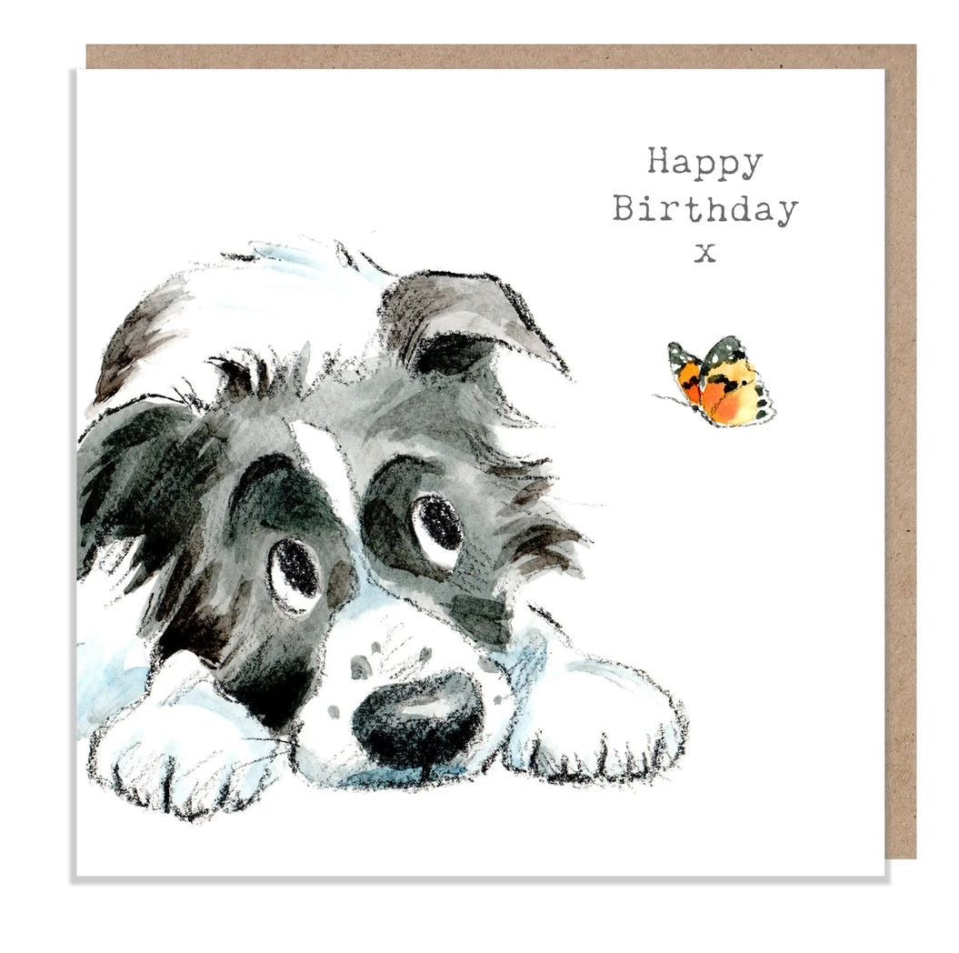 Happy Birthday x Dog Card | Cute Watercolour Puppy Birthday Card