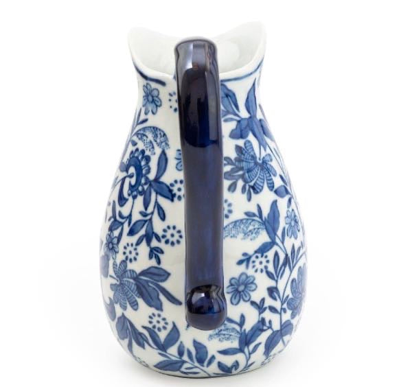 Sumatra Blue & White Large Ceramic Jug 9"