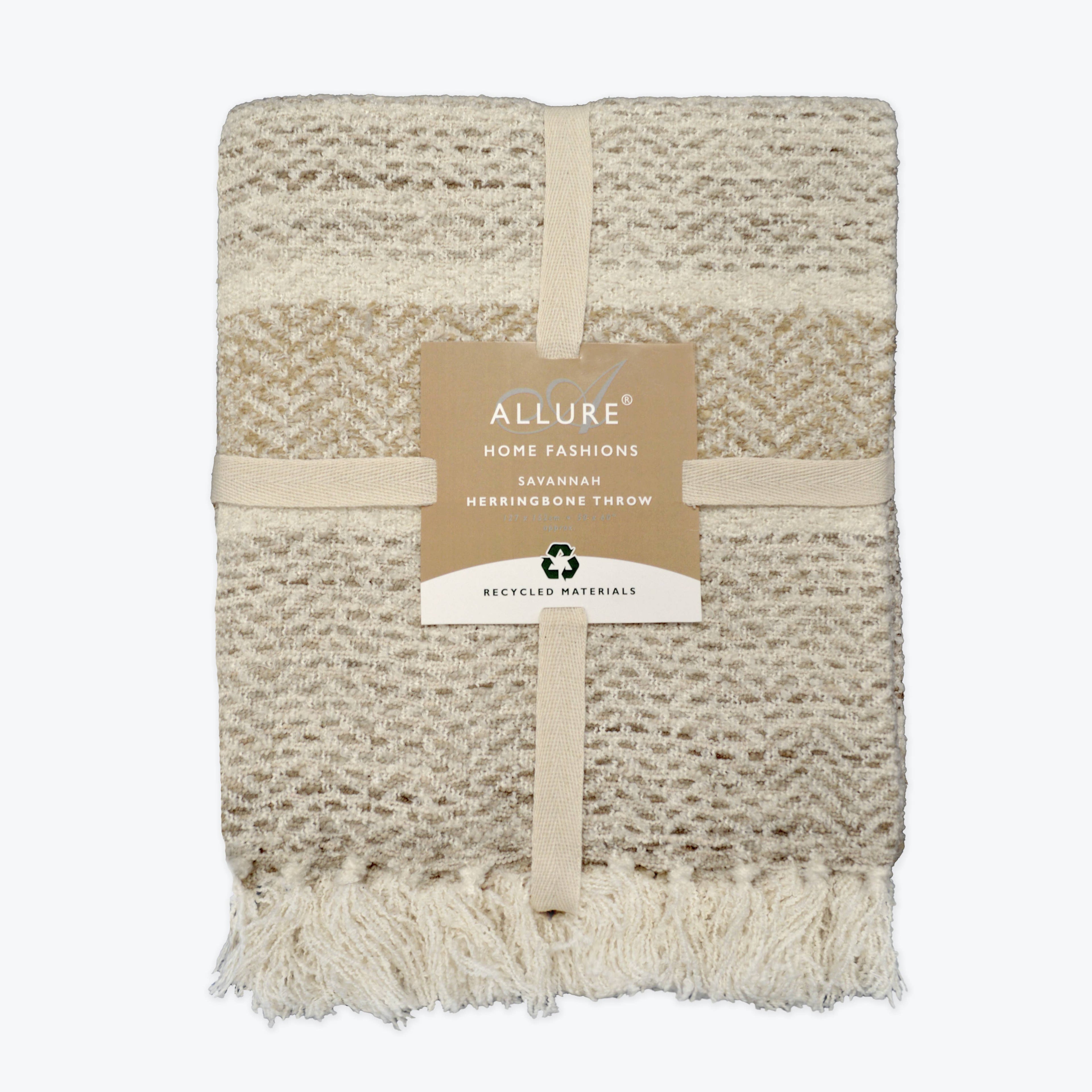 Savannah Herringbone Throw Blanket - 100% Recycled Materials