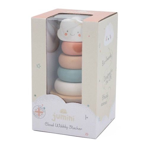 Jumini Cloud Wobbly Stacker Toy| Pastel Wooden Toy (1+)