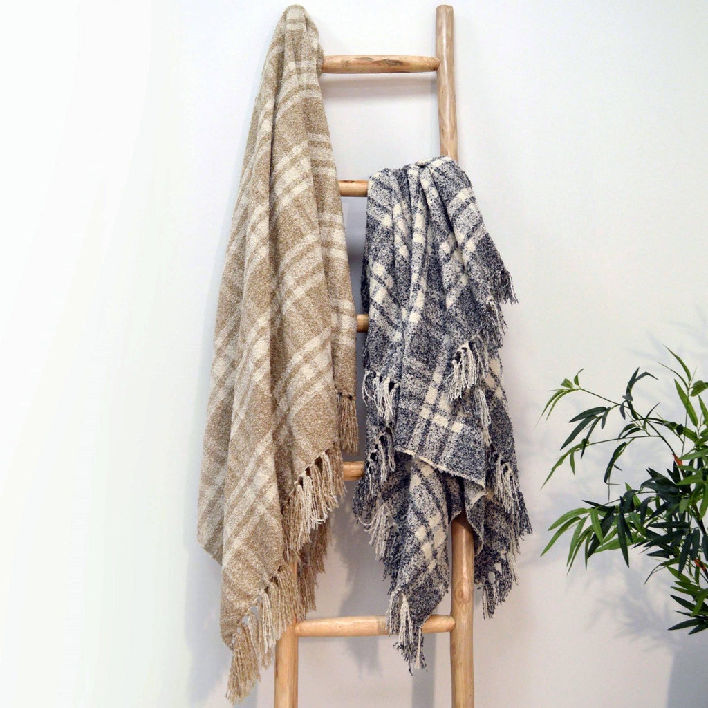 Darwin Chenille Checked Tartan Throw Blanket - 100% Recycled