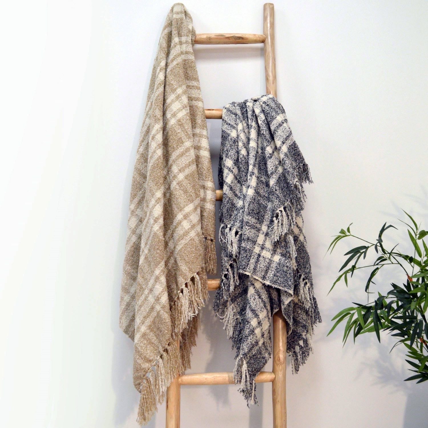Darwin Chenille Checked Tartan Throw Blanket - 100% Recycled