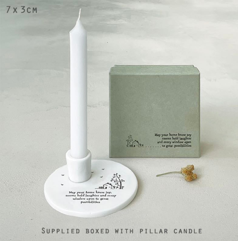 'May Your Home Know Joy' Candle Holder - East Of India