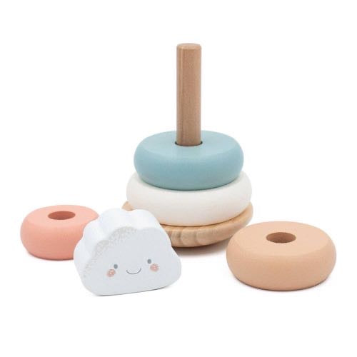 Jumini Cloud Wobbly Stacker Toy| Pastel Wooden Toy (1+)