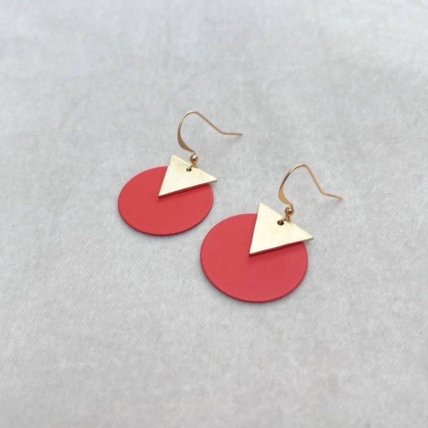 Colourful Disc Earrings - Various Colours