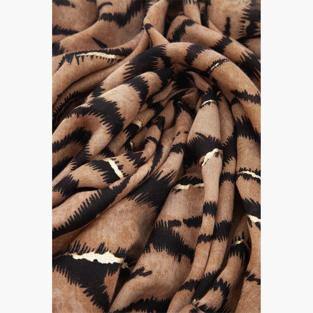 Brown Tiger Stripe Lightweight Scarf
