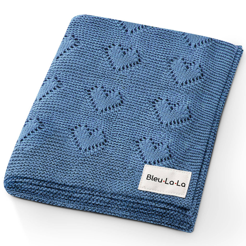 100% Luxury Cotton Receiving Swaddle Baby Blanket - Heart