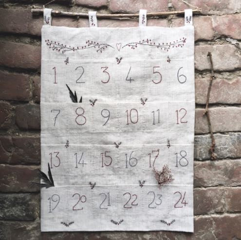 Pocket Advent Embroidered Calendar - East of India