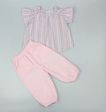 Pink Stripe Girl’s Tunic Summer Trouser Set