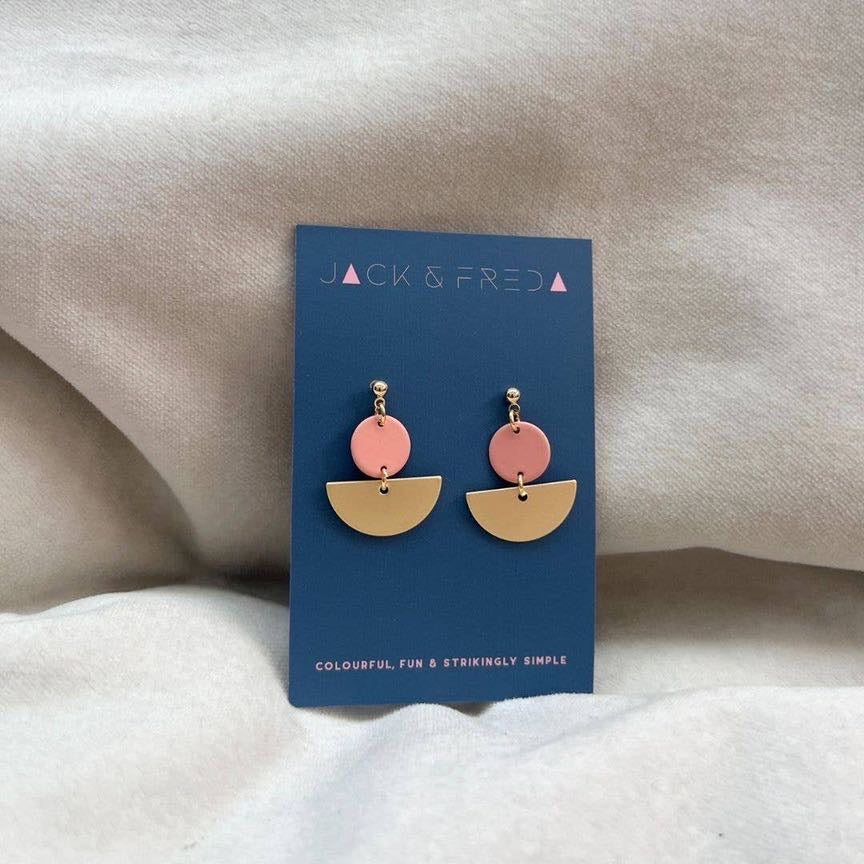 Lola Semi-Circle Stud Earrings - Gold