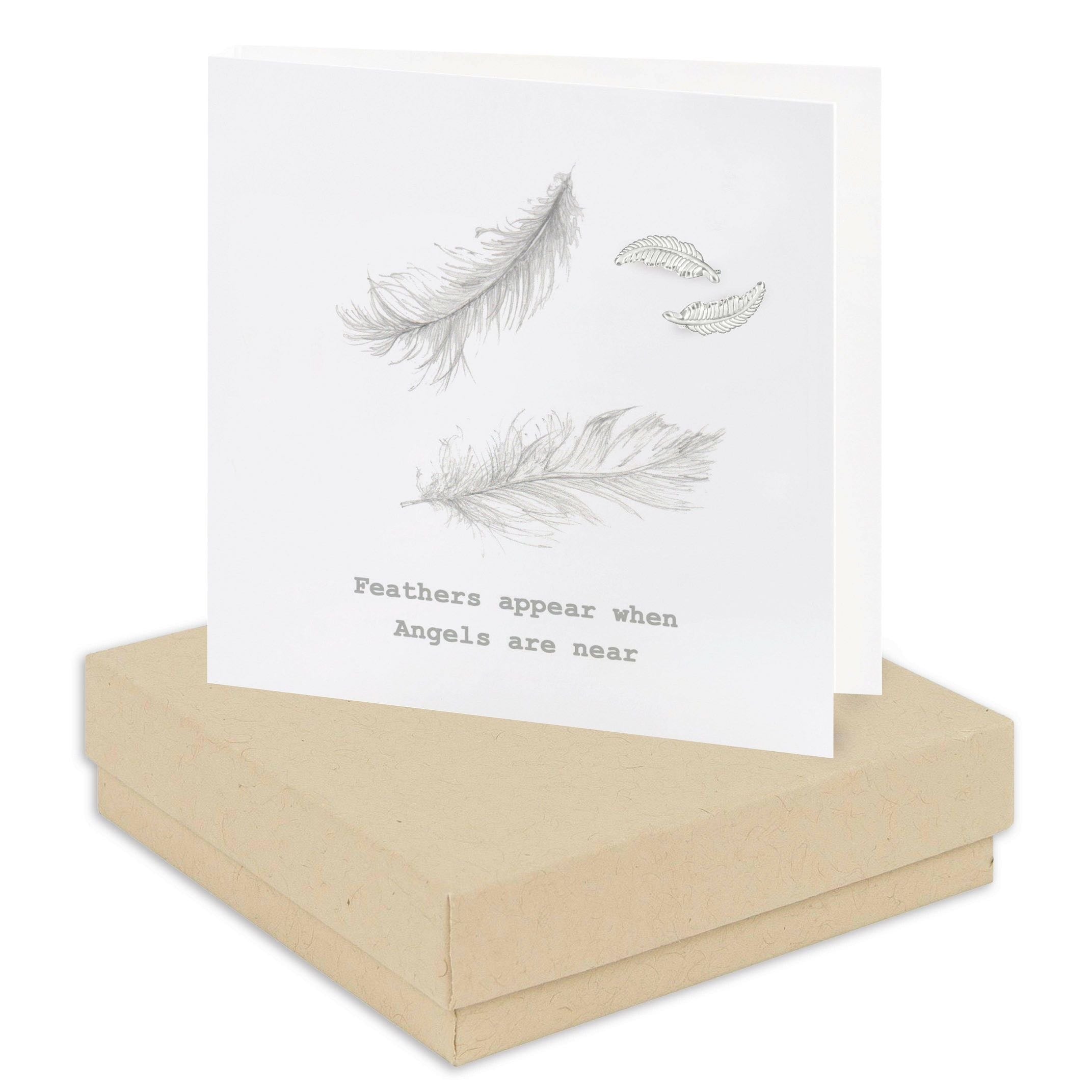 Sterling Silver Stud Earrings | Elegant Feather Studs With Stylish Gift Box