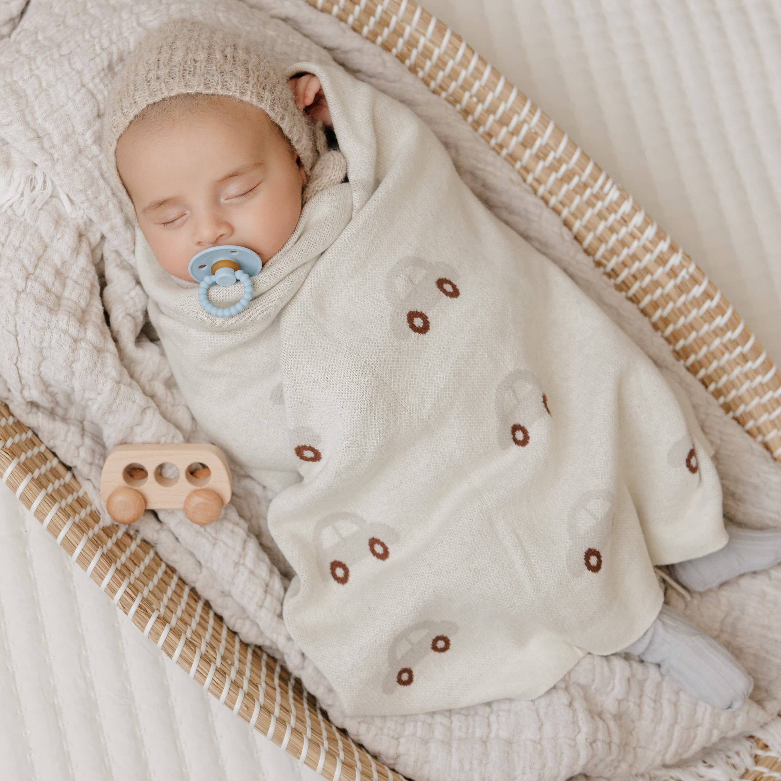 100% Luxury Cotton Receiving Swaddle Baby Blanket - Cars