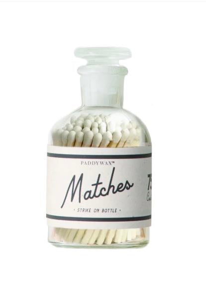 White safety matches in safety glass 
