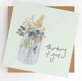 Thinking of you card, flowers in jar