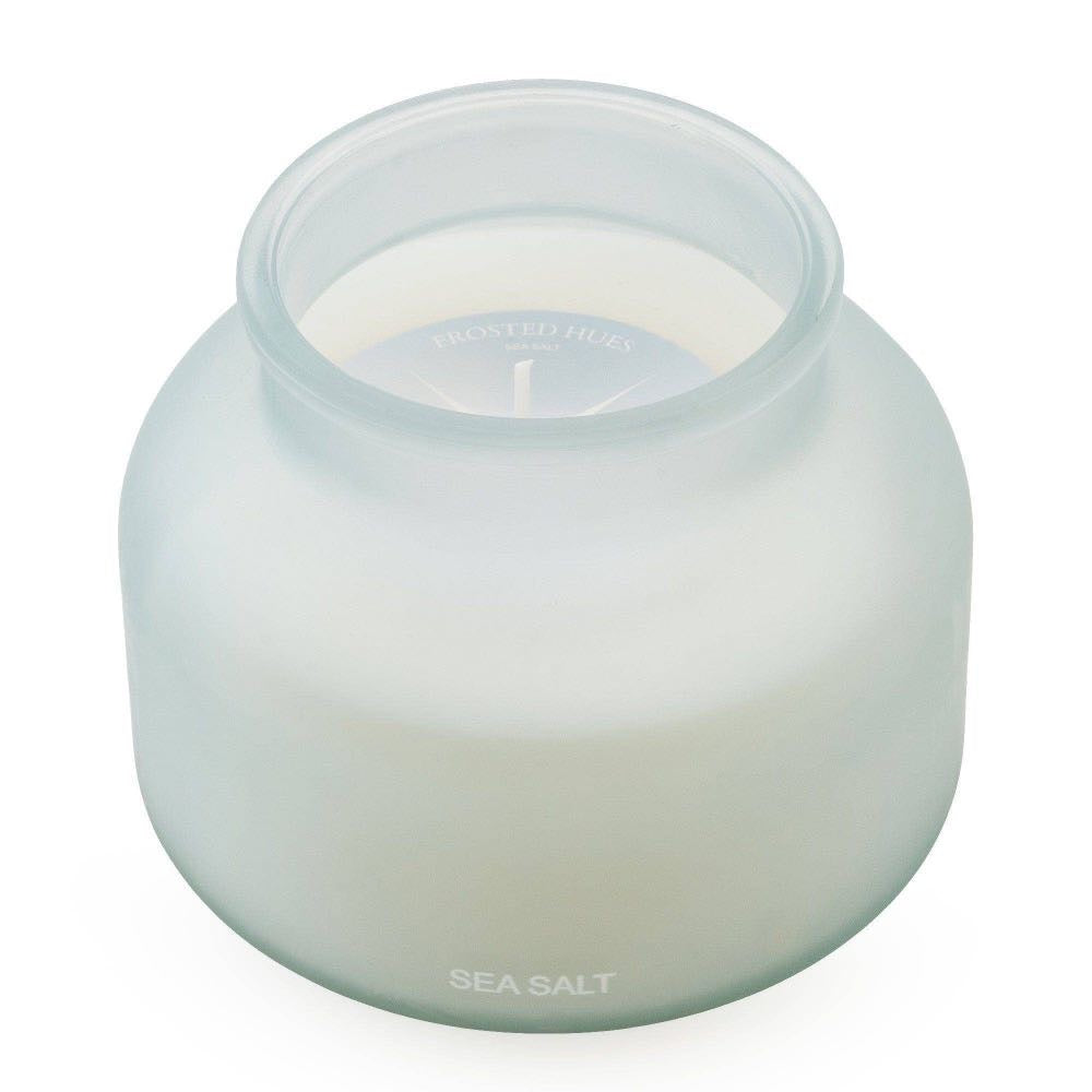 Large frosted candle sea salt scent 