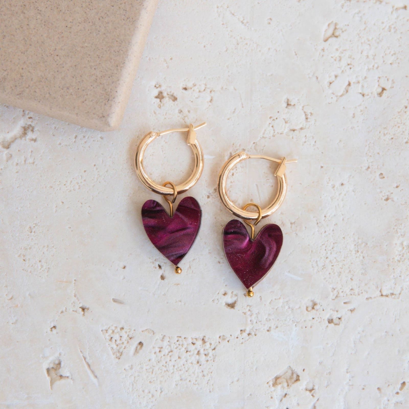 Love Grows Here Gold Heart Hoops Earrings- Pepper You