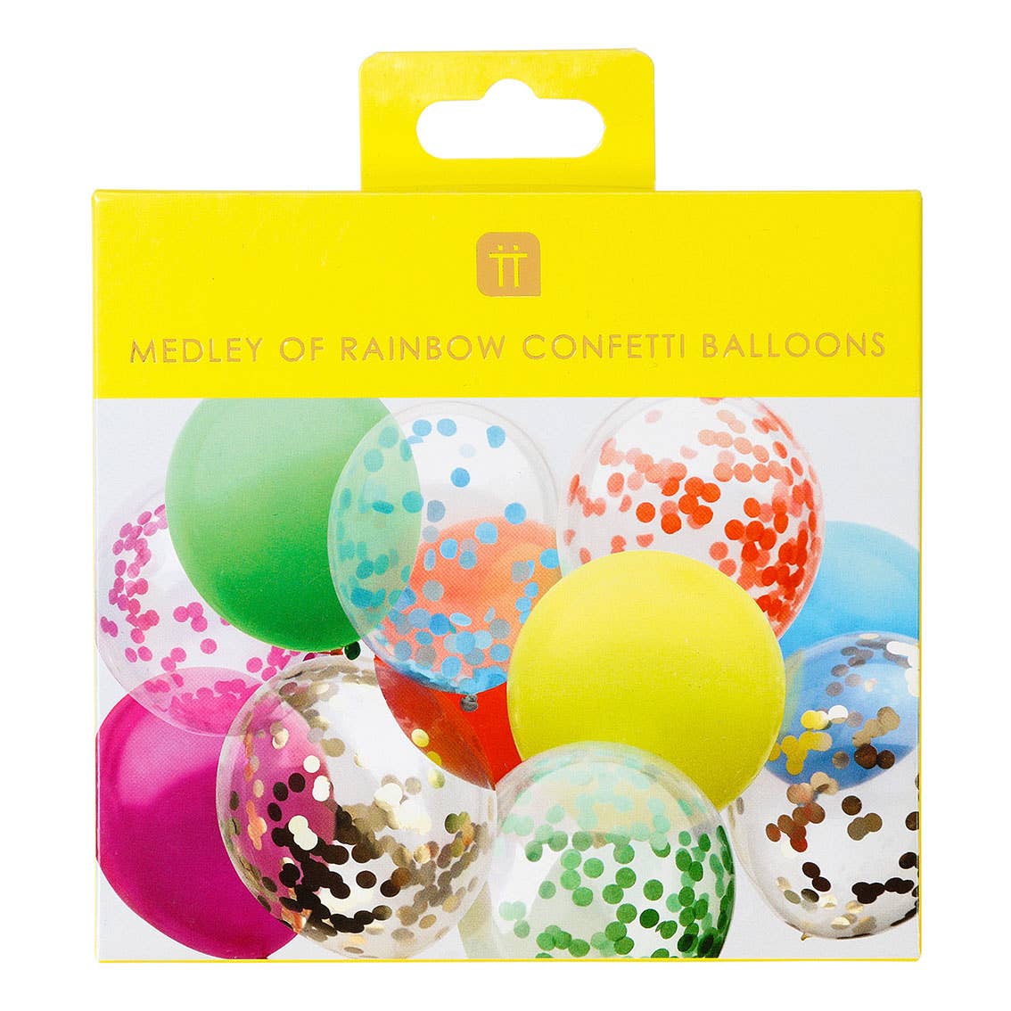 Rainbow Confetti Balloons - 12 Pack | Birthday Balloons |