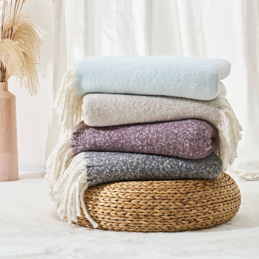 Aisling Faux Mohair Throw - Soft, Stylish Fringed Blanket