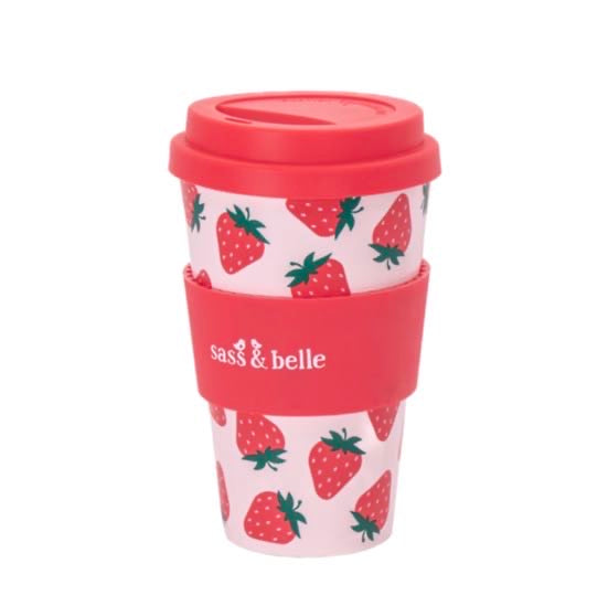 Strawberry Travel Coffee Cup - Sass & Belle