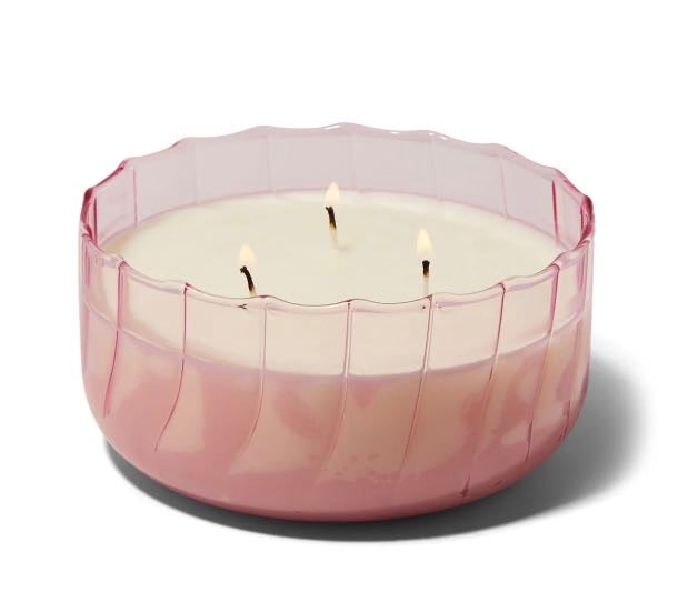 Paddywax Ripple Borosilicate Glass Candle 340g – Desert Peach
