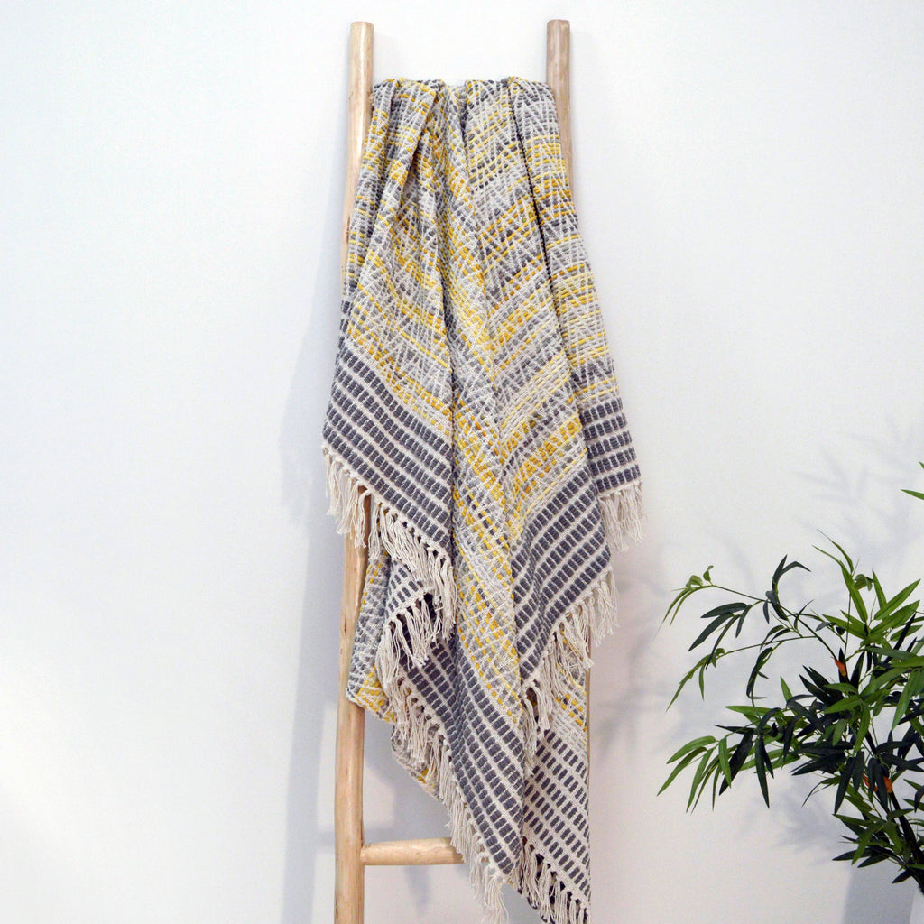 Arizona Zig Zag Heavyweight Herringbone Throw Blankets