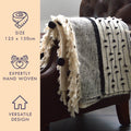 Nina Bobble Boho Throw - Scandi Monochrome Textured Blanket