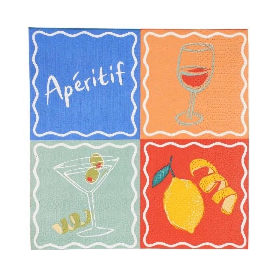 Bon Appetit Aperitif Recycled Paper Cocktail Napkins - 20 Pack