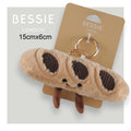Bessie London peapod plush keyring bag charm with smiley face and dangly legs (15cm x 6cm)