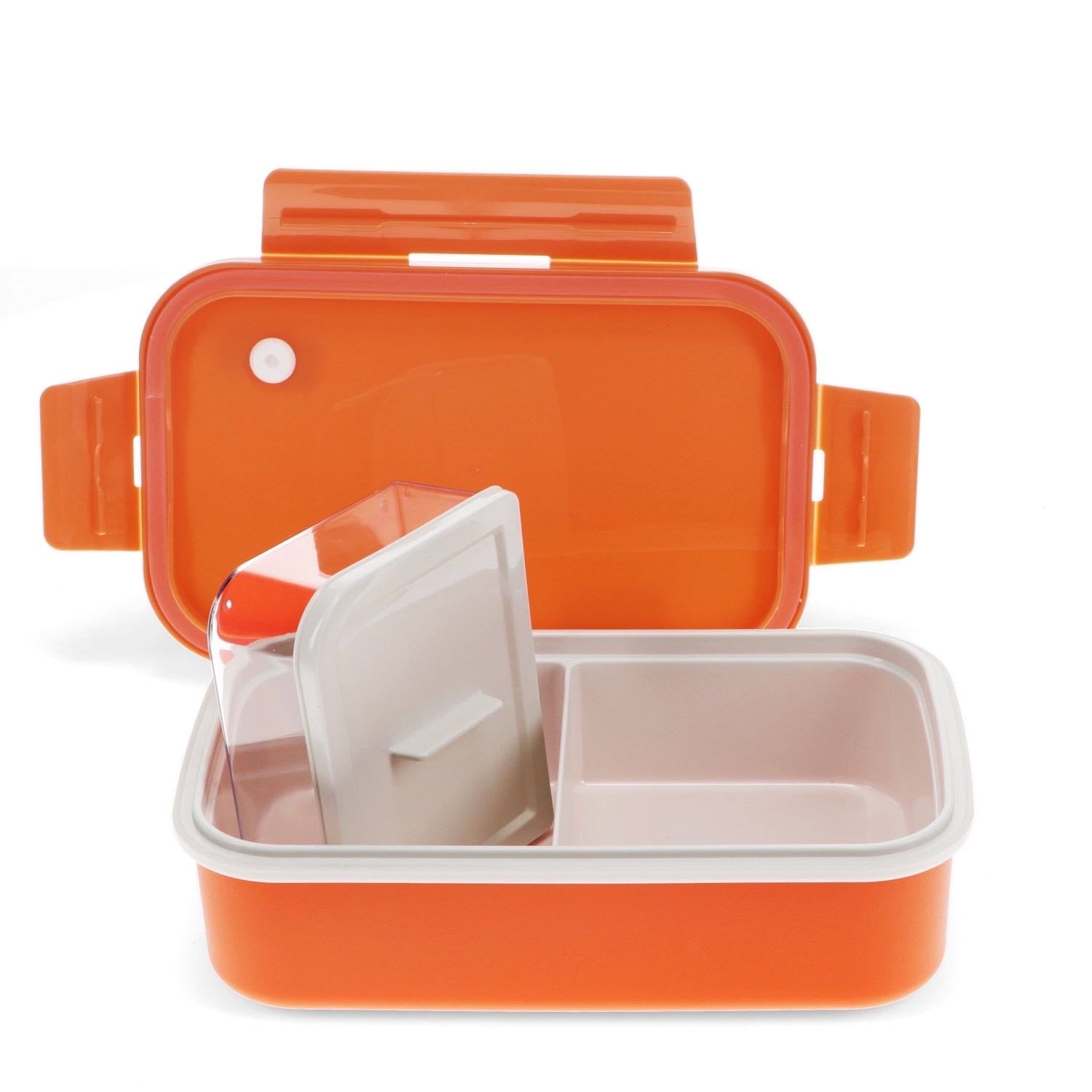 Double Wall Lunch Box With Divider - Orange - Rex London