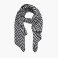 Black/White Asymmetric Chevron Heavyweight Scarf