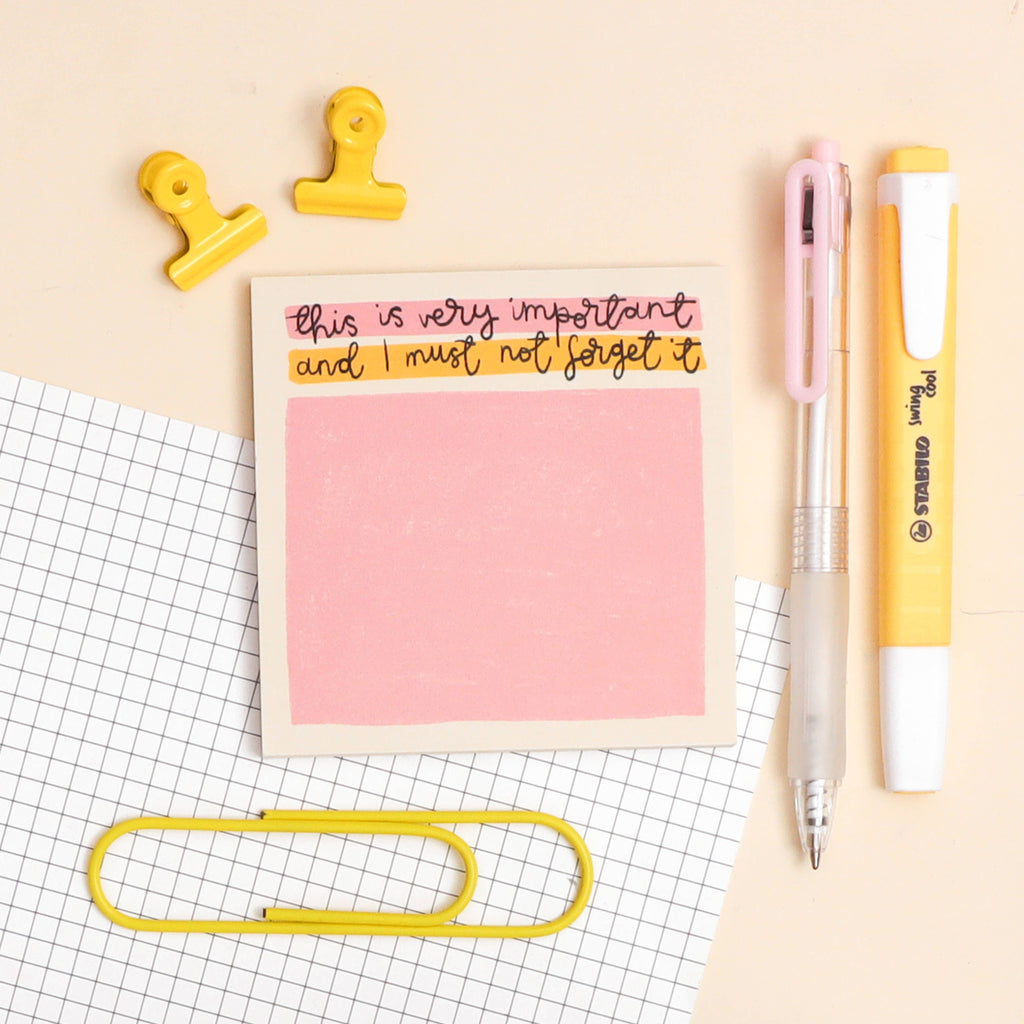 Memo pad this is very important 