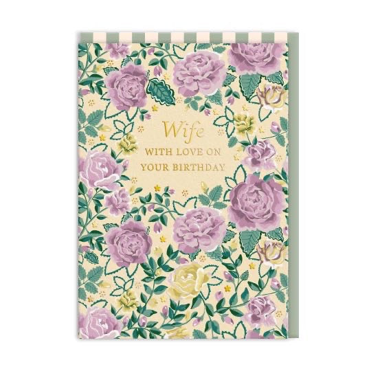 Wife with love on your birthday greeting card